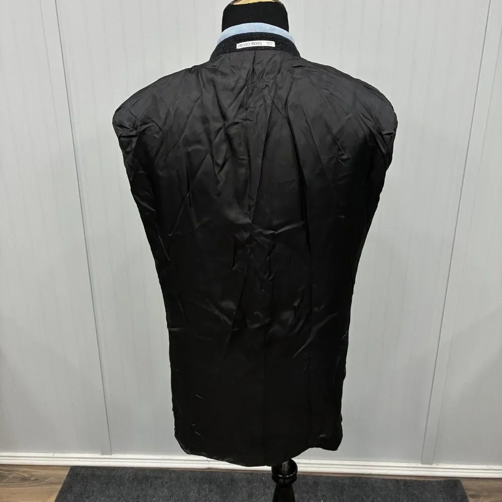 VTG Hugo Boss Corleone 48L Black Lambswool Ventless Sports Coat